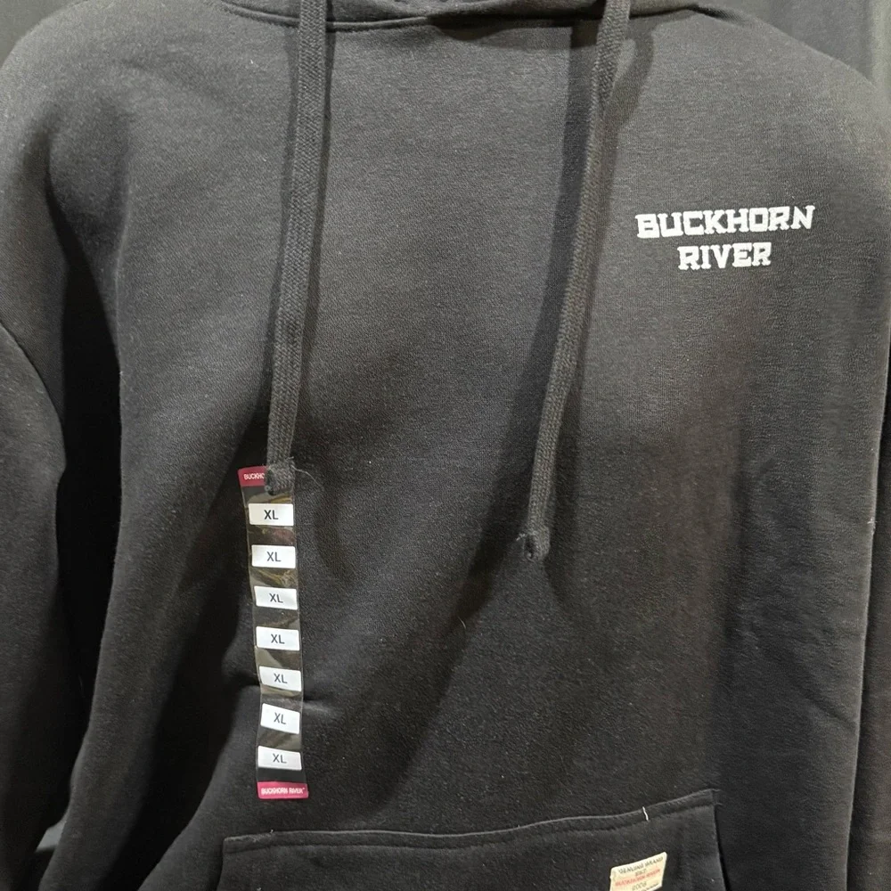 Buckhorn Hoodie with Deer Skull and Flag Design- Size:XL - Picture 3 of 7